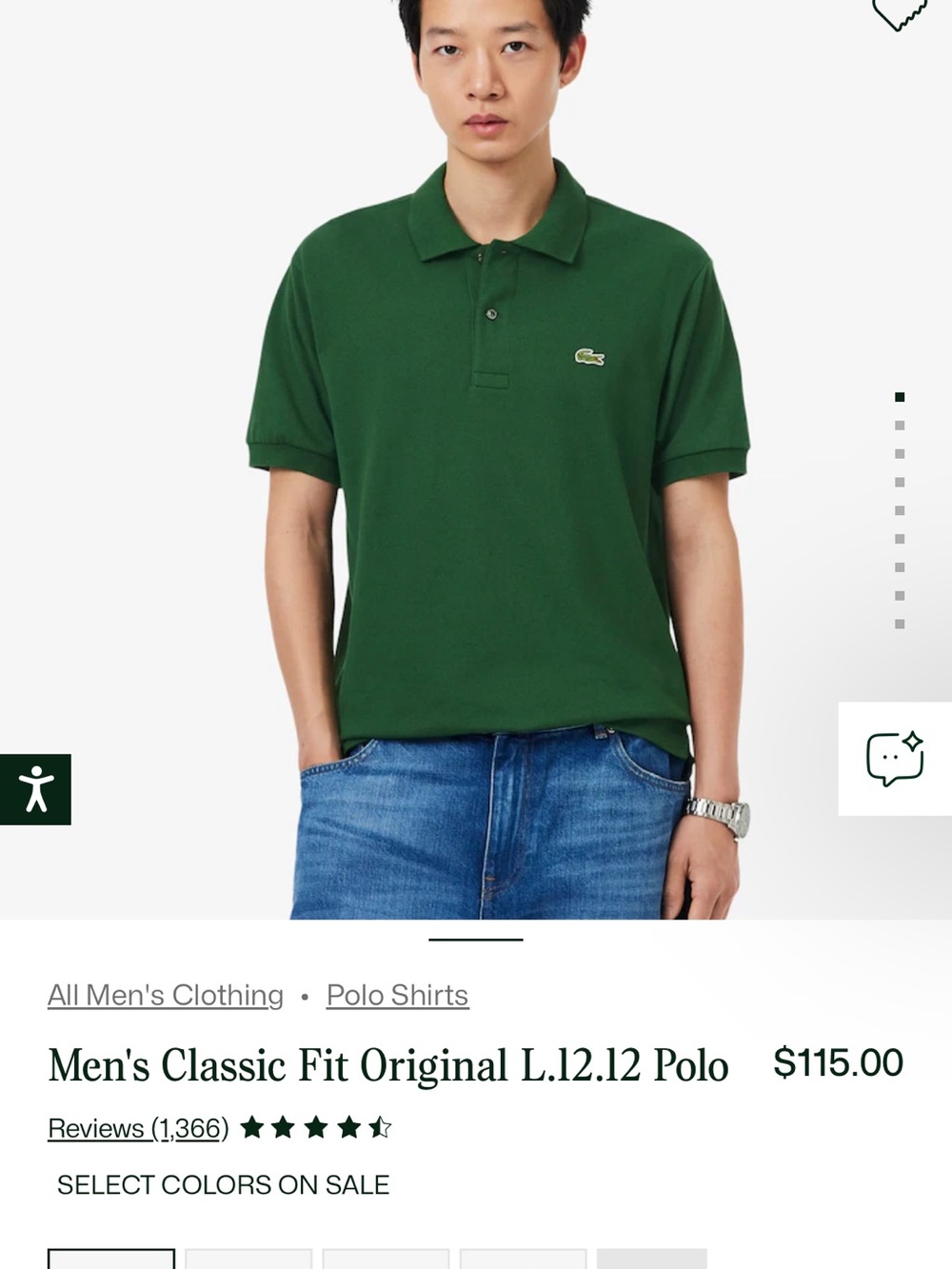 Lacoste Men's Classic Fit Polo in Deep Green